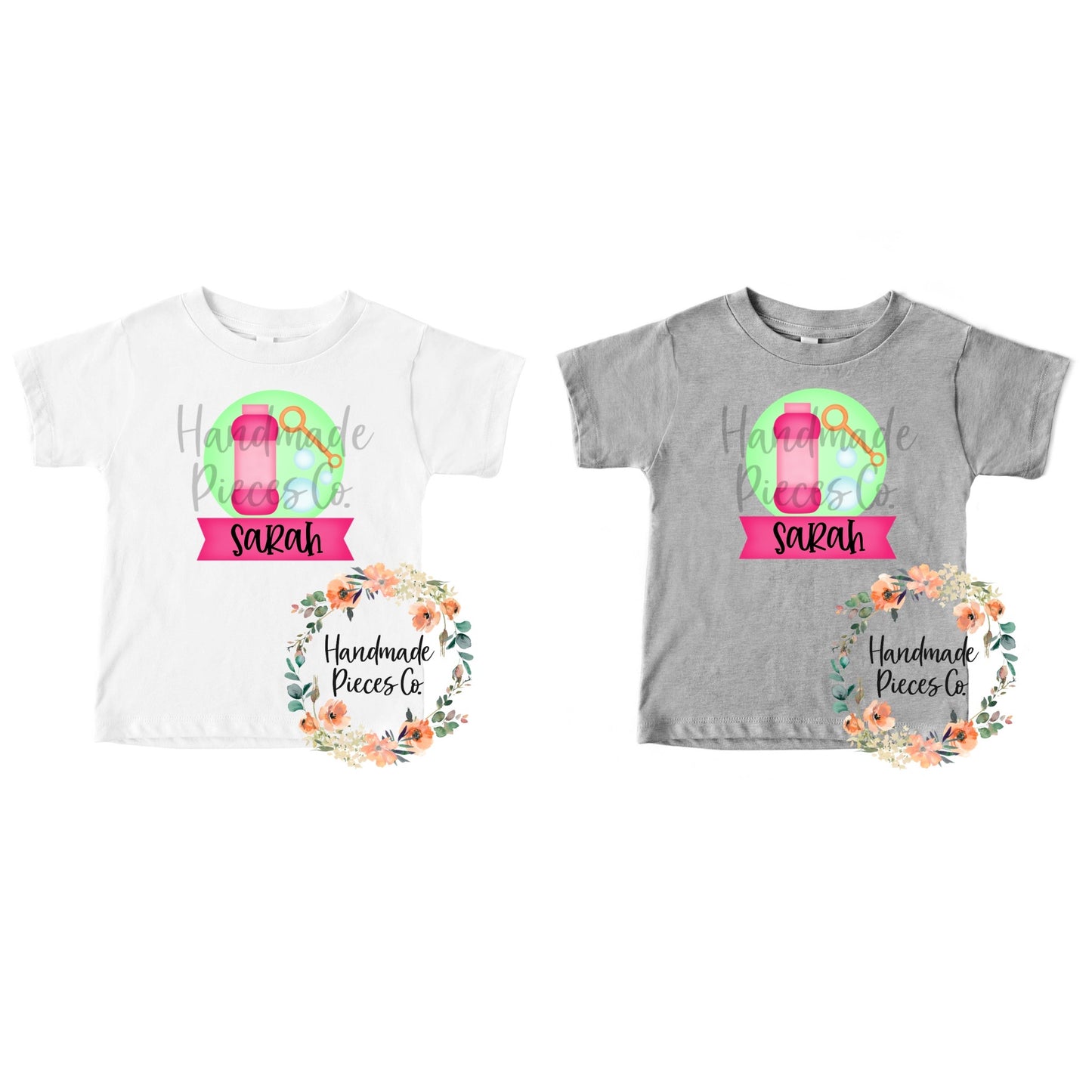 Bubbles, Pink with Name - Sublimation or HTV Transfer