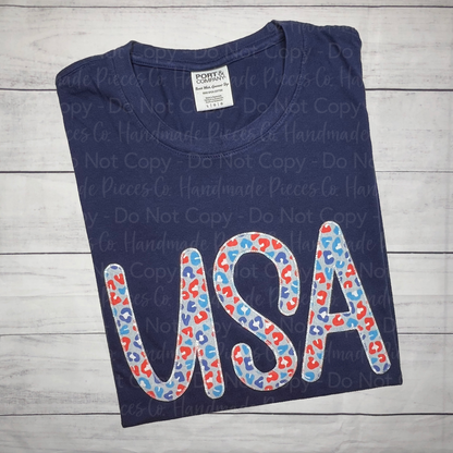 USA Embroidered Shirt Embroidered TShirt - Youth/Adult
