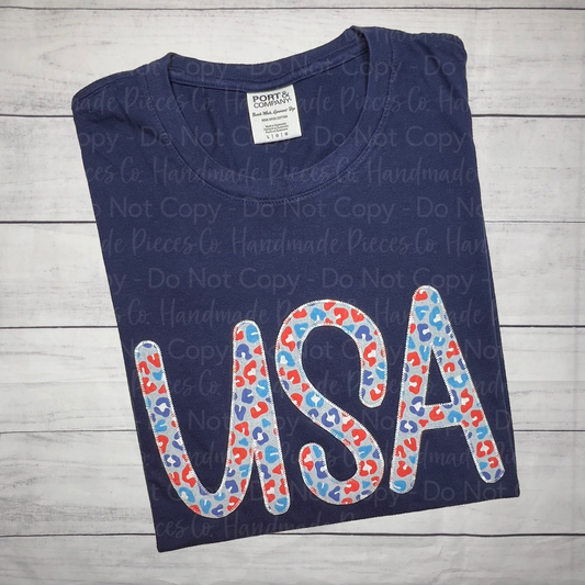 USA Embroidered Shirt Embroidered TShirt - Youth/Adult