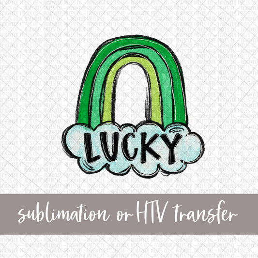 Green Rainbow, Lucky - Sublimation or HTV Transfer