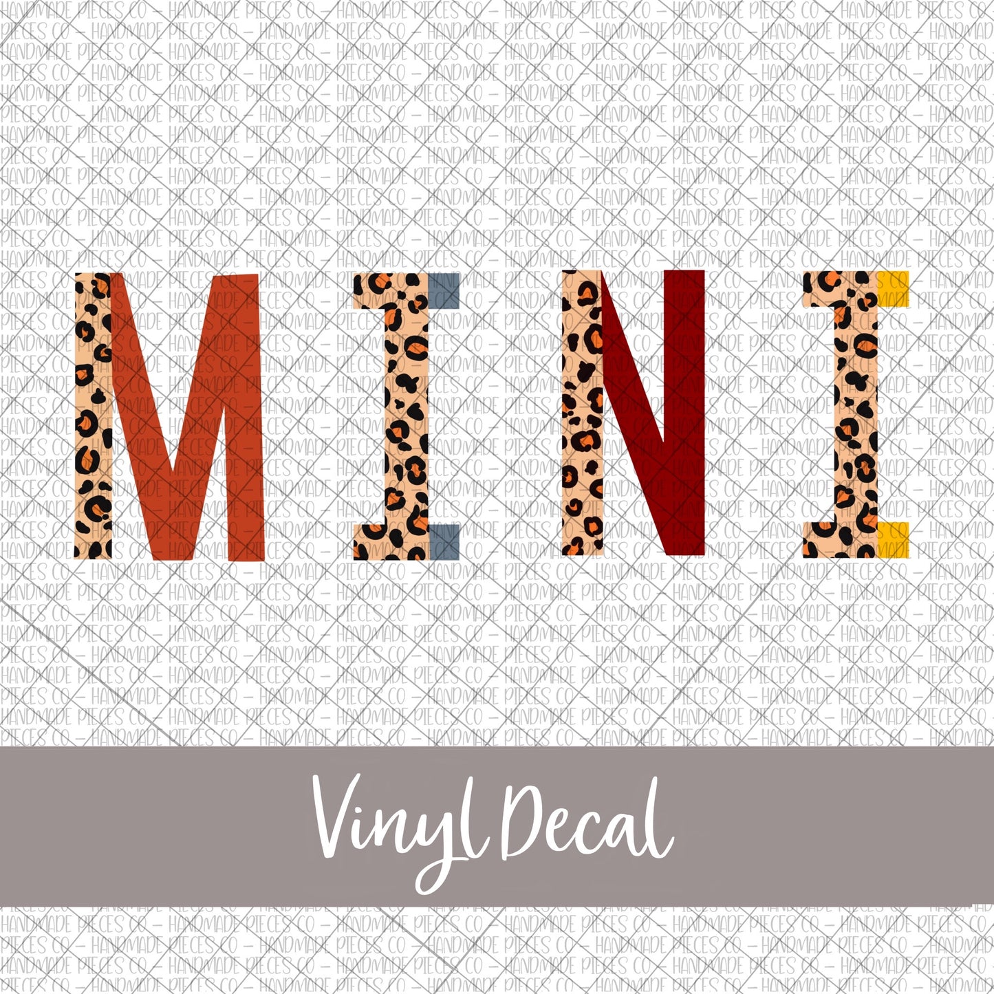 Mini Vinyl Decal, Leopard and Boho