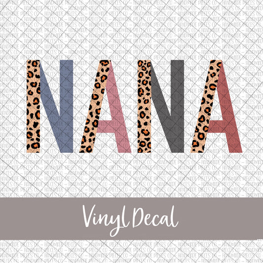 Nana Vinyl Decal, Leopard and Boho