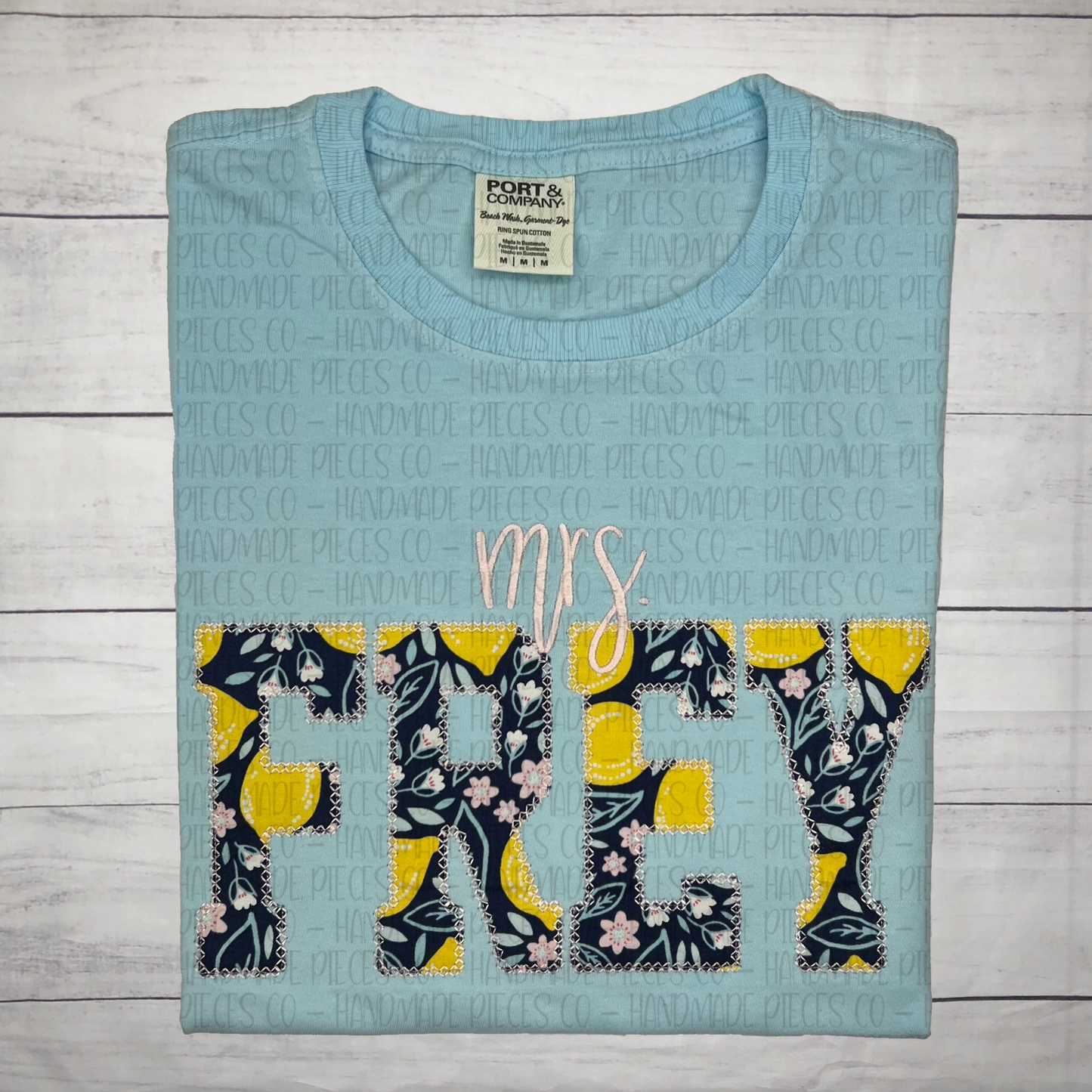 Create Your Own Embroidered Appliqué with Text Above Garment - Adult