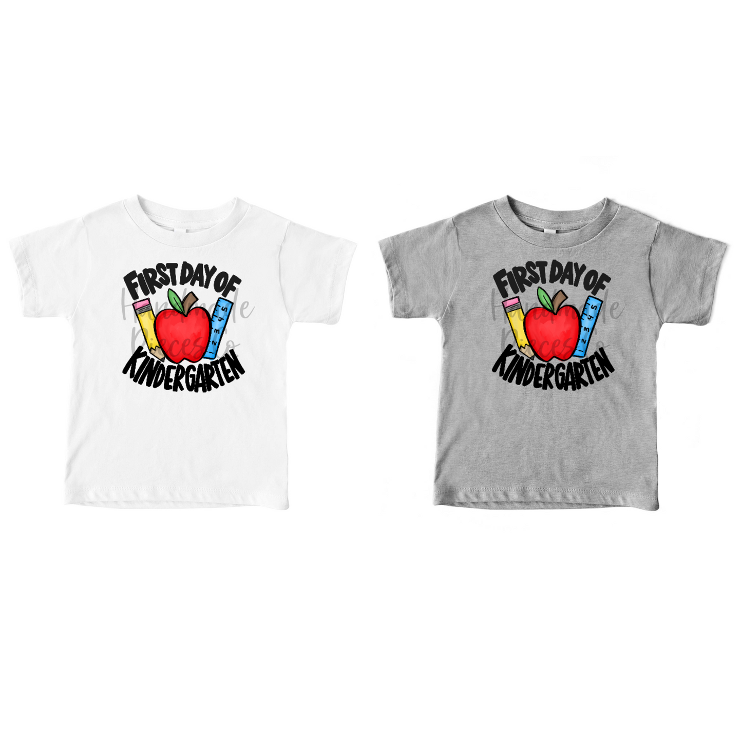 First Day of Kindergarten, Pencil Apple Ruler - Sublimation or HTV Transfer