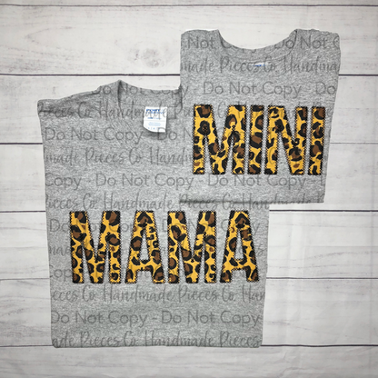 Mama/Mini Embroidered Applique Garment, Block Font - Youth/Adult