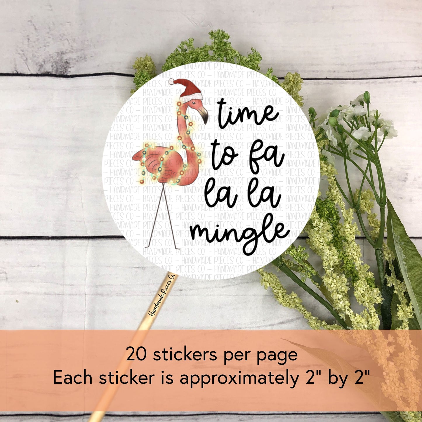 Time to Fa La La Mingle - Packaging Sticker, Christmas in July Theme