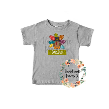 Turkey with Name - Sublimation or HTV Transfer