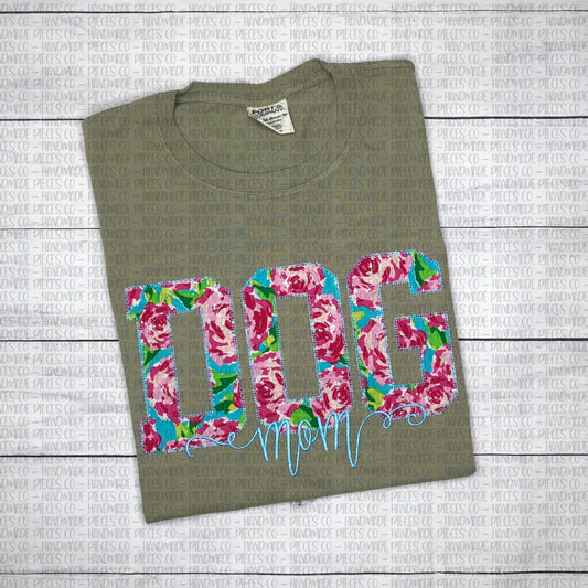 Dog Mom Appliqué Embroidered Garment - Adult
