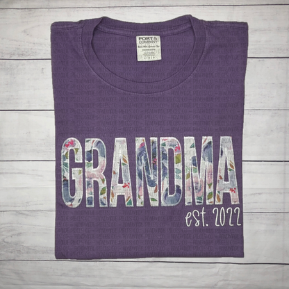 Custom Name Appliqué with Est. Embroidered Garment - Adult