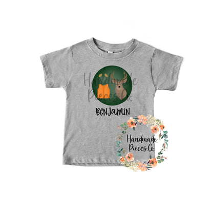 Hunting Trio with Deer, Boy - Name Optional - Sublimation or HTV Transfer