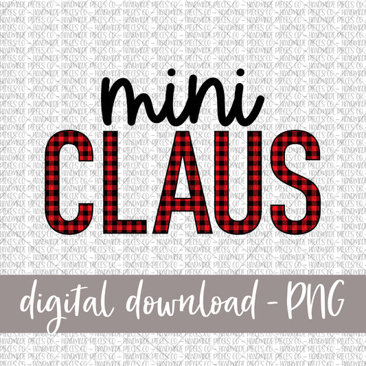 Mini Claus, Red Buffalo Plaid - Digital Download