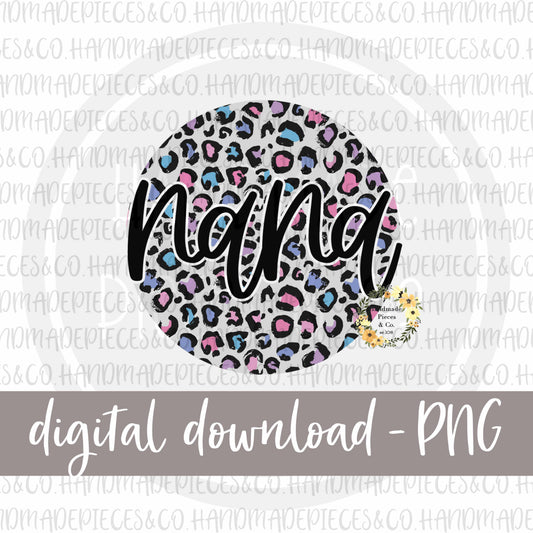 Nana Round, Leopard Spring Pastel - Digital Download