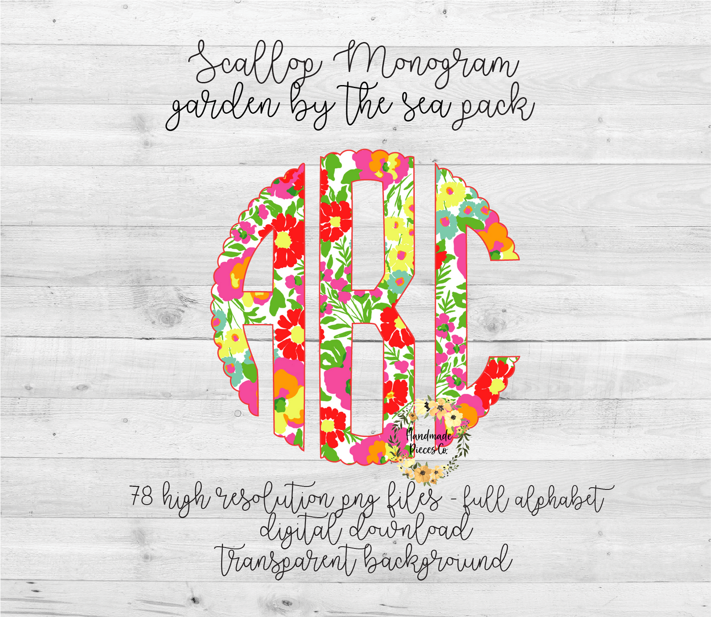 Garden By The Sea Monogram - Multiple Styles - Digital Download