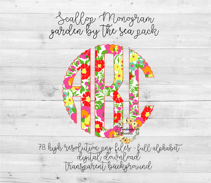 Garden By The Sea Monogram - Multiple Styles - Digital Download