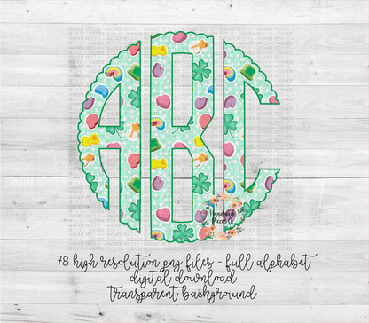 Lucky Charm Monogram, Version 2 - Multiple Styles - Digital Download