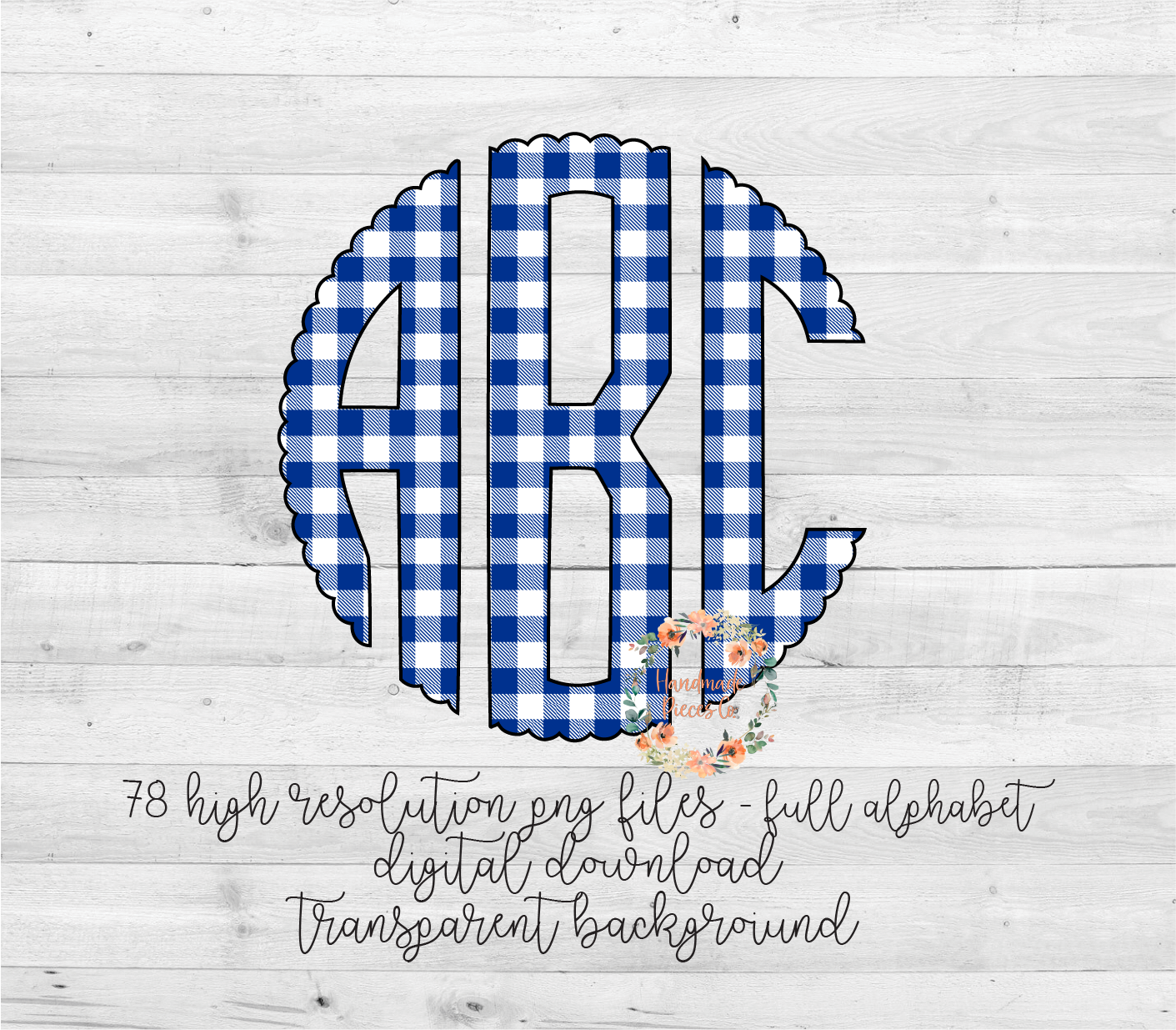 Buffalo Plaid, White and Blue - Multiple Styles - Digital Download