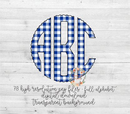 Buffalo Plaid, White and Blue - Multiple Styles - Digital Download