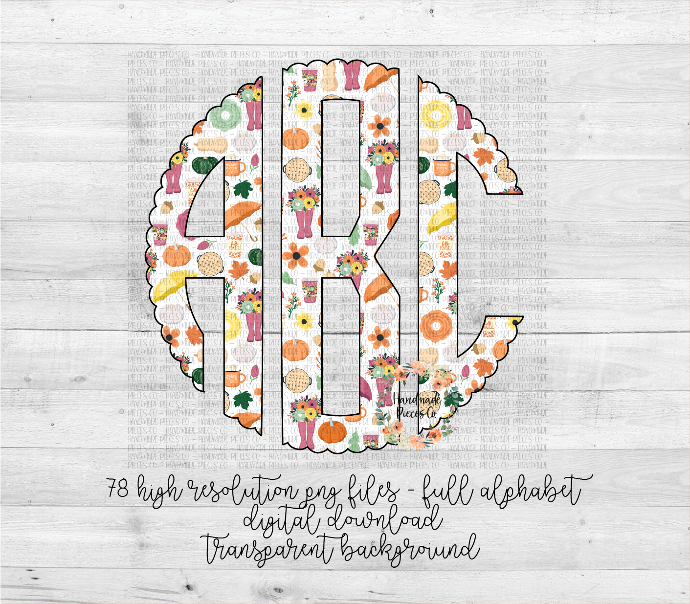 Fall Collage Monogram - Multiple Styles - Digital Download