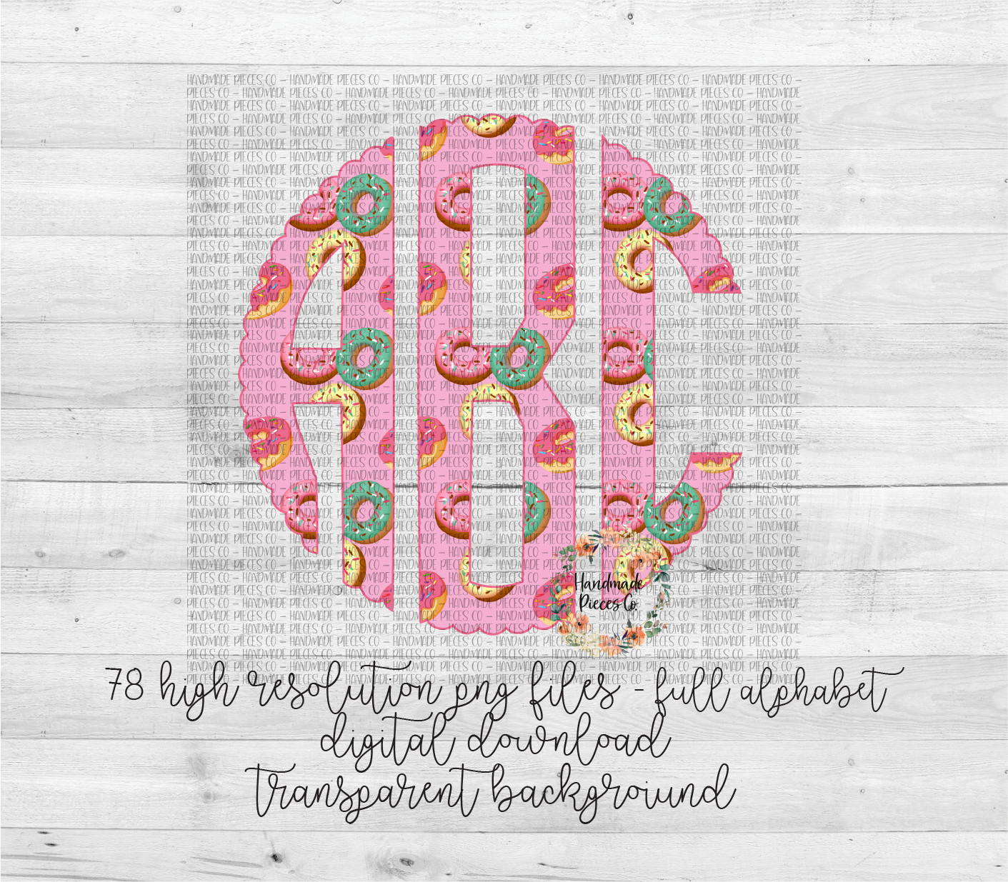 Donuts Monogram, 2 - Multiple Styles - Digital Download