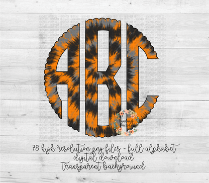 Halloween Tie Dye Monogram Mix 4 - Multiple Styles - Digital Download