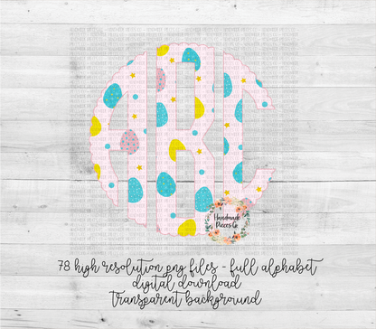 Easter Egg, Pastel Monogram - Multiple Styles - Digital Download