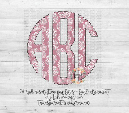 Floral Monogram, Blush Pink - Multiple Styles - Digital Download