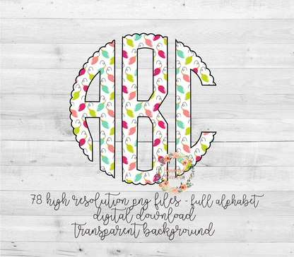 Christmas Lights, Pastel - Multiple Styles - Digital Download