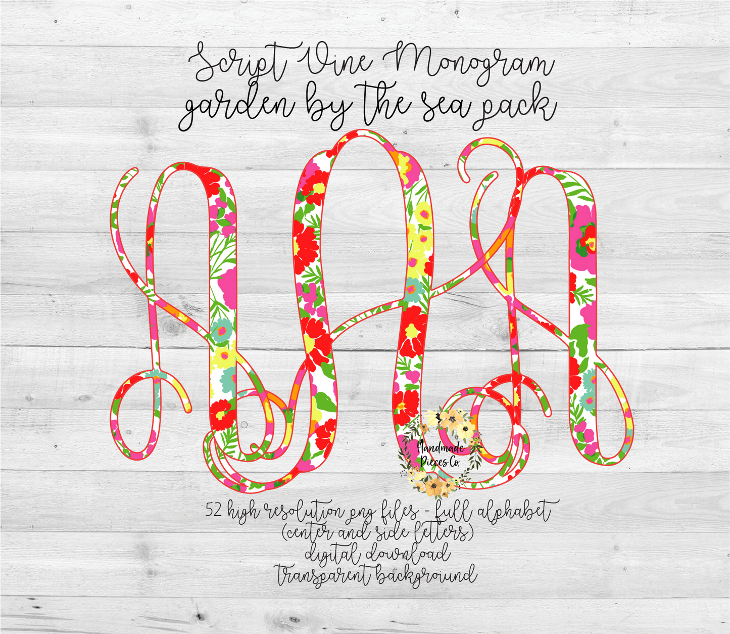 Garden By The Sea Monogram - Multiple Styles - Digital Download