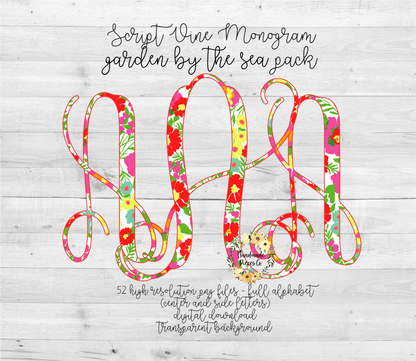 Garden By The Sea Monogram - Multiple Styles - Digital Download