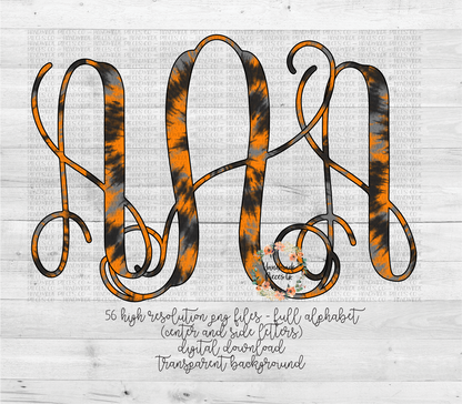 Halloween Tie Dye Monogram Mix 4 - Multiple Styles - Digital Download