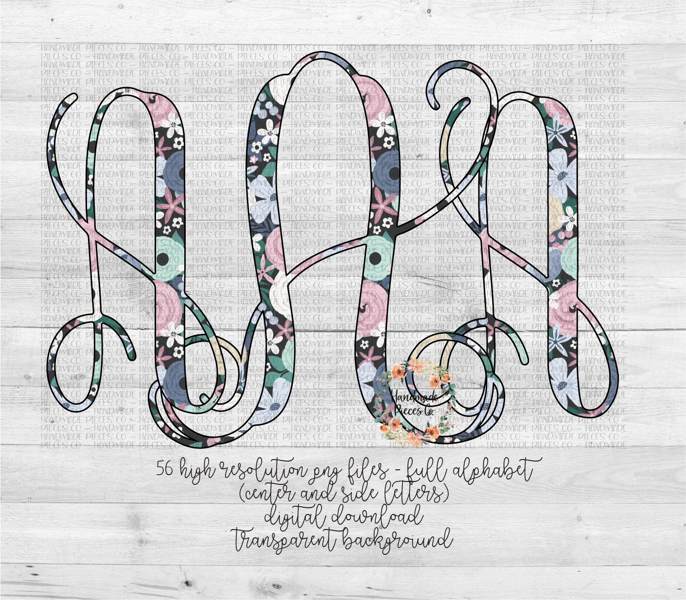 Cozy Day Floral Monogram - Multiple Styles - Digital Download