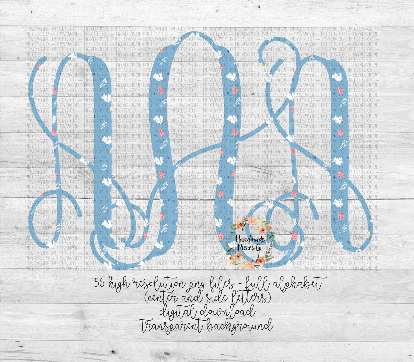 Easter Bunny Monogram - Multiple Styles - Digital Download