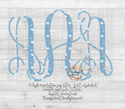 Easter Bunny Monogram - Multiple Styles - Digital Download