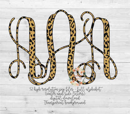 Cheetah Monogram - Multiple Styles - Digital Download