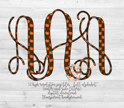 Pumpkins Monogram - Multiple Styles - Digital Download