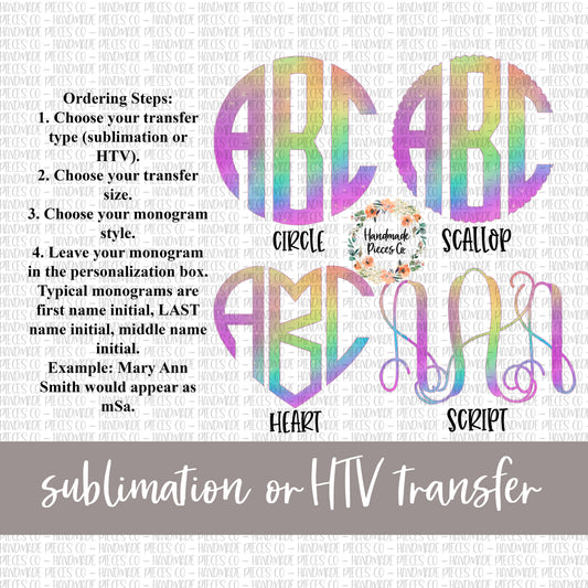 Galaxy Monogram, Galaxy 2 - Sublimation or HTV Transfer