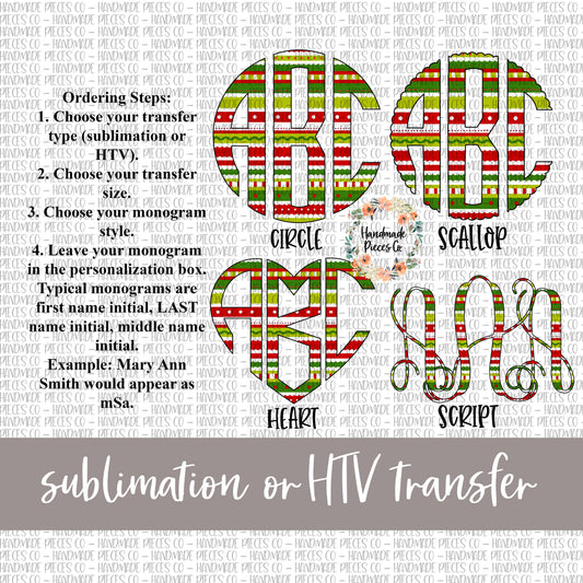 Christmas Wrapping Paper Monogram - Sublimation or HTV Transfer