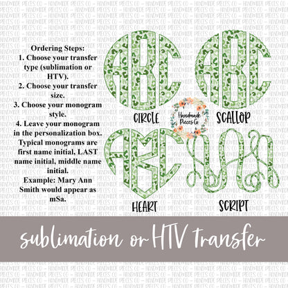 Leopard Monogram, Green Multicolor - Sublimation or HTV Transfer