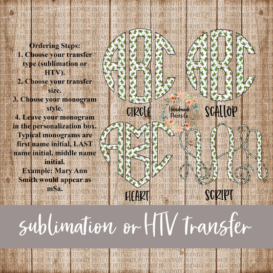 Christmas Mistletoe Monogram - Sublimation or HTV Transfer