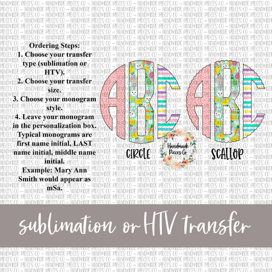Easter Trio Monogram - Sublimation or HTV Transfer