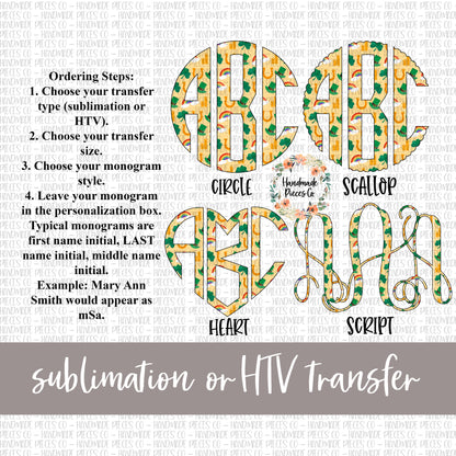 St. Patrick's Day Monogram - Sublimation or HTV Transfer