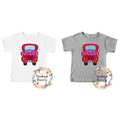 Valentine's Truck, Red XOXO - Sublimation or HTV Transfer